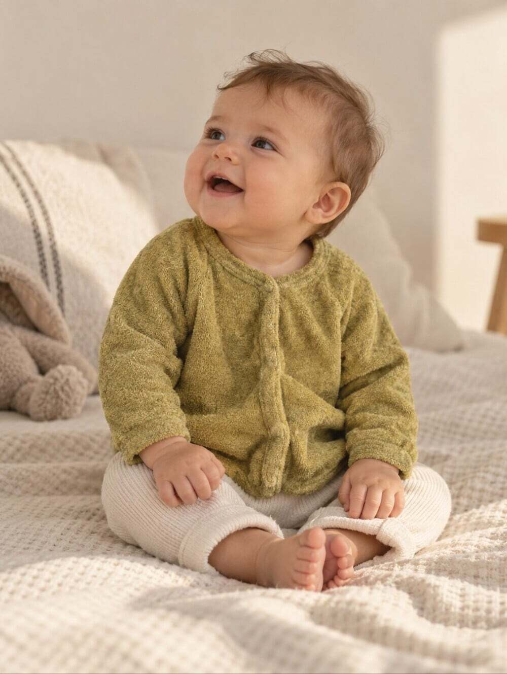 Serendipity Organics Baby Terry Cloth Cardigan 6M Organic Cotton Danish